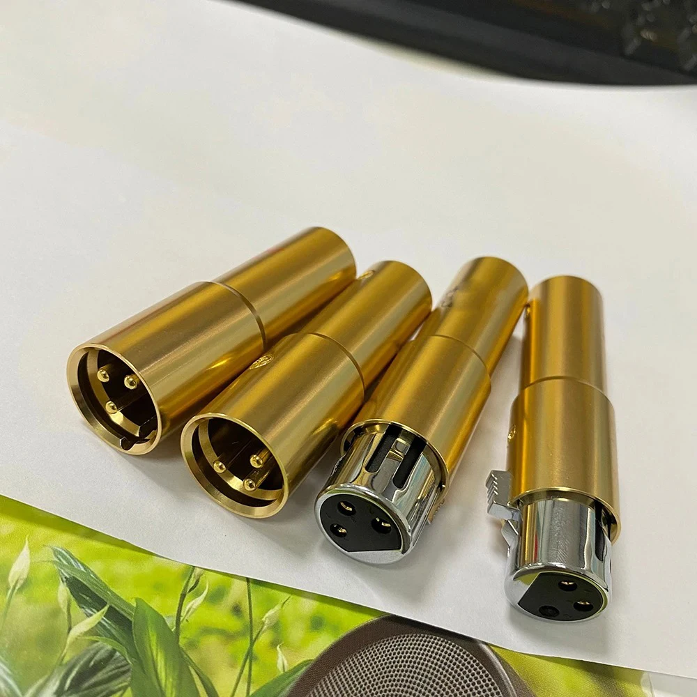 High Quality XLR Connectors Pure Copper Gold Plated Audio Cable Plugs Hi-End Male To Female Cannon XLR Jack Audio