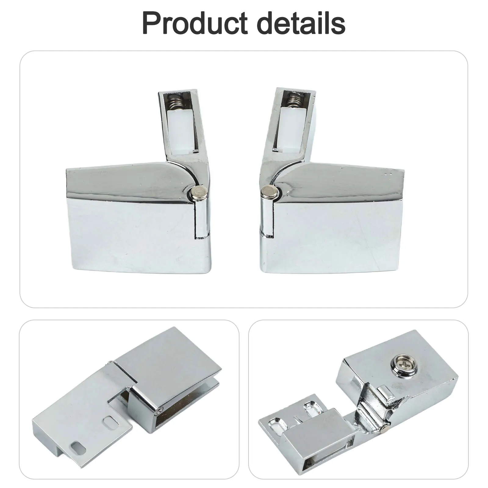 Perfect For Retail Displays Black Zinc Alloy Hinge Installation Kit Self-closing Hinge Suitable For 3-5mm Glass