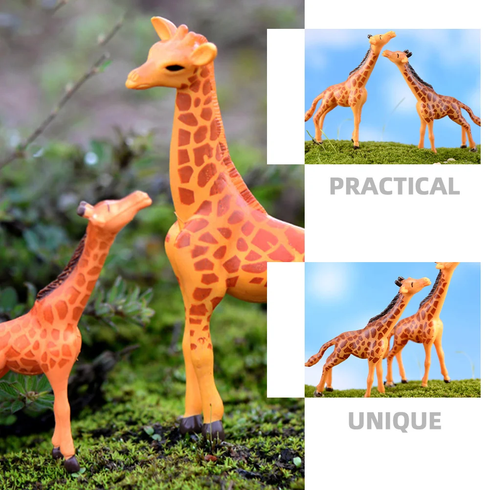 

4Pcs Mini Moss Giraffe Resin Home Decor Small Animal Lawn Garden Statues Desktop Outdoor Table Office Balcony Ornaments