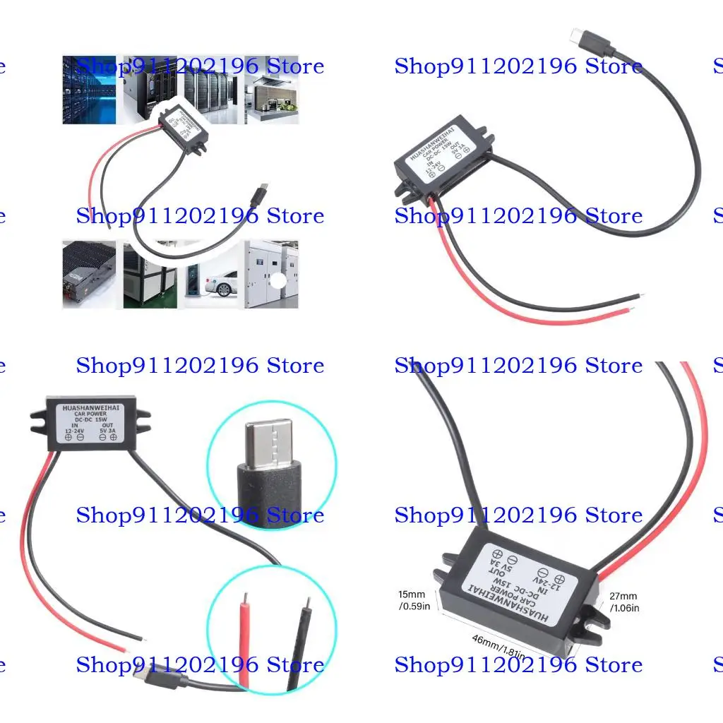 

P82A Пластиковый корпус с 12 В 24 В до 5 В 3А USB Type C Модуль зарядного устройства Автомобильный источник питания для гаджетов