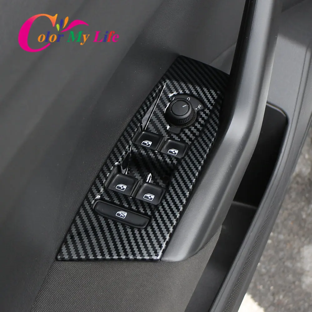 4pcs/set For Volkswagen VW T-cross Tcross 2018-2023  ABS decorative frame window regulator control panel