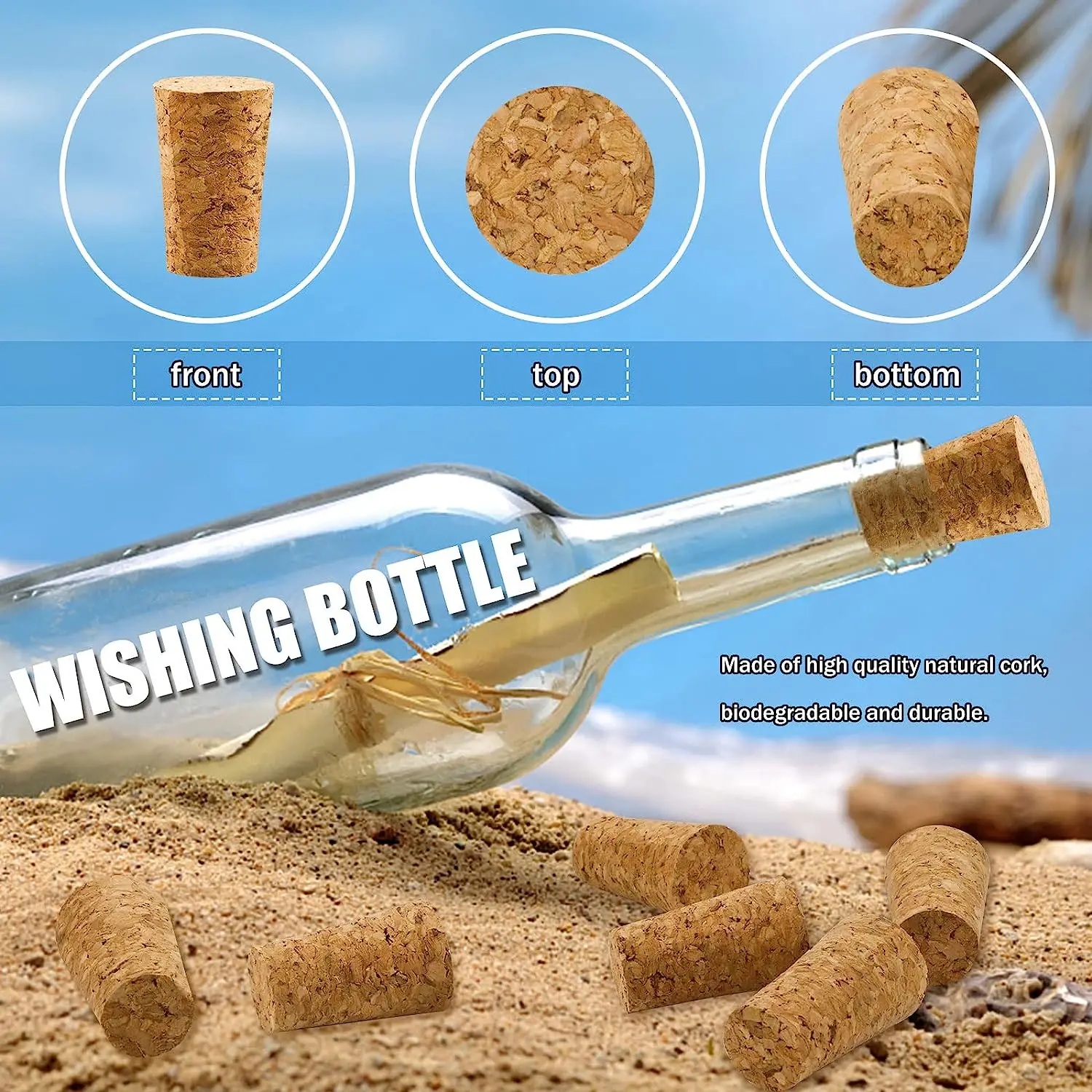 50/10/5pcs Wine Glass Bottle Stopper Kettle Pudding Container Cork Cap Burette Buret Tube Wood Lid 19 Sizes