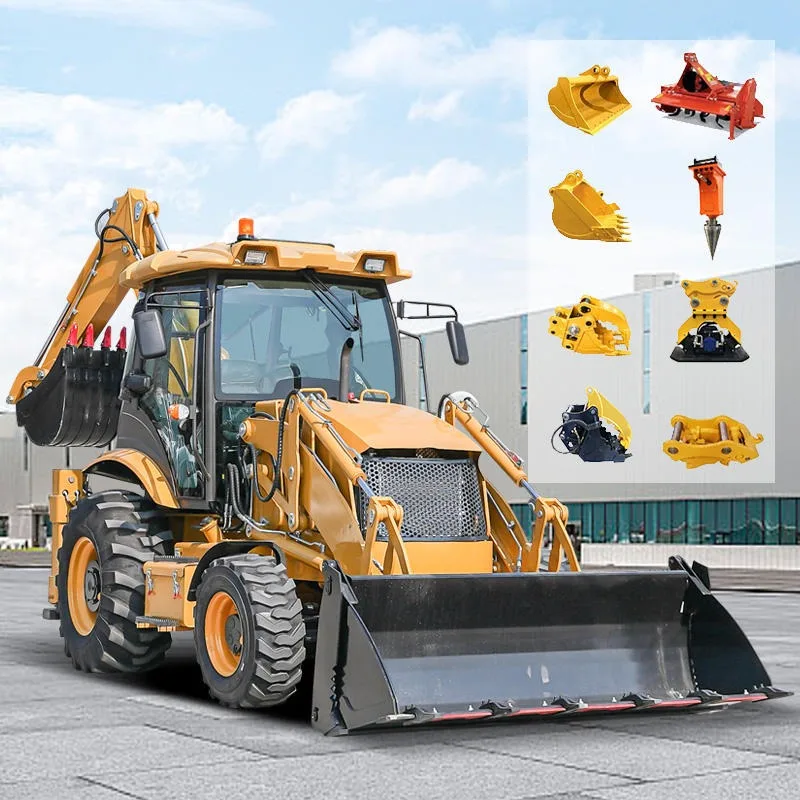 For Infrastructure Project Loader Backhoe Digger Tractor 8.6 Ton 4x4 with Front Bucket Rear Digger Site Work Use