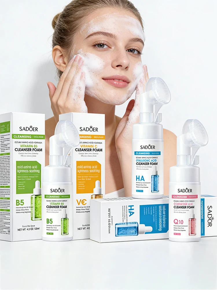 SAODER Q10 vitamine C nettoyant pour le visage mousse de lavage du visage nettoyage du visage Mossee hydratant éclaircissant produits de soins de la peau du visage