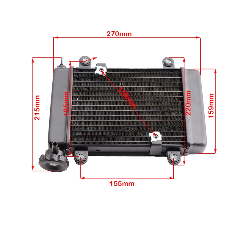 Motorfiets Radiator Koeler Koelwatertank Motorfiets Accessoires voor Moto Quad 4x4 ATV UTV Crossmotor Onderdelen 150cc 200cc 250cc