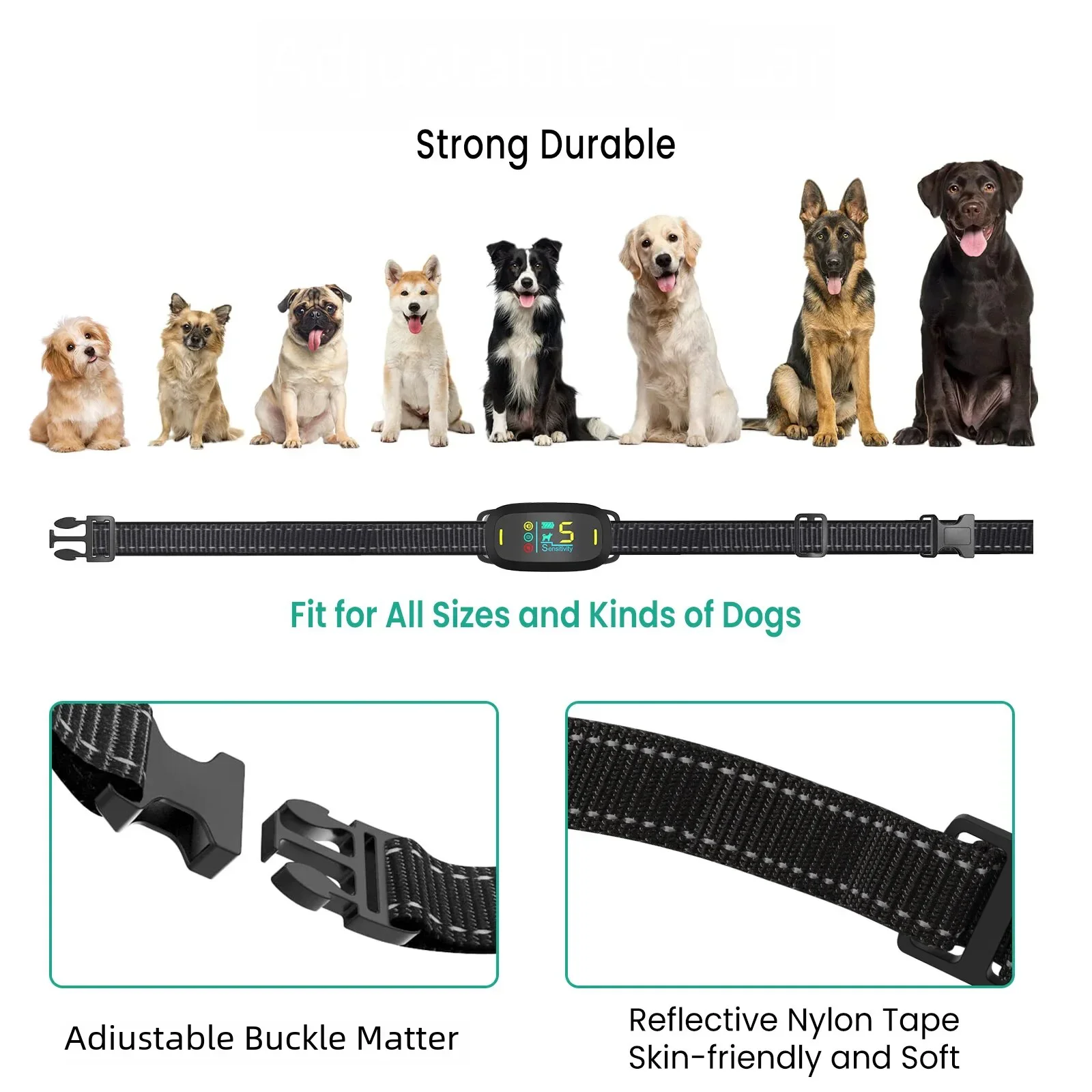 Upgrade Anti Bark Dog Collar Auto Electric Shock Vibration Beep No Barking Rechargeable Training Collar For Dogs Dog Supplies