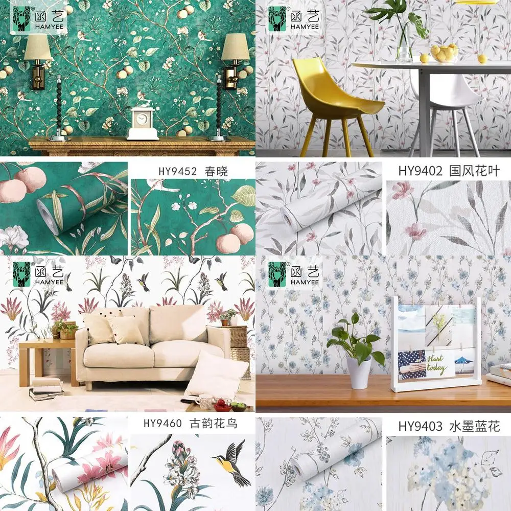 

Chinese Style Self Adhesive Wallpaper Fresh and Cozy Design for Bedroom Living Room Desk TV Background Wall Decor Self Sticking