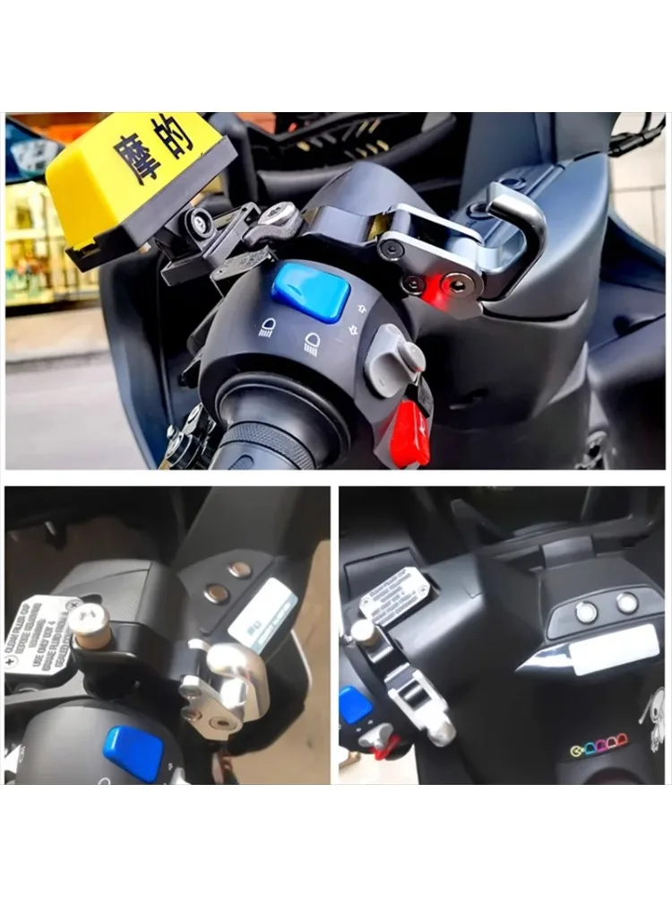 Scooter Side Mirror Base Foldable Helmet Hook For YAMAHA NVX155 AEROX155 AEROX160 Convenient Storage CNC Aluminum Accessories