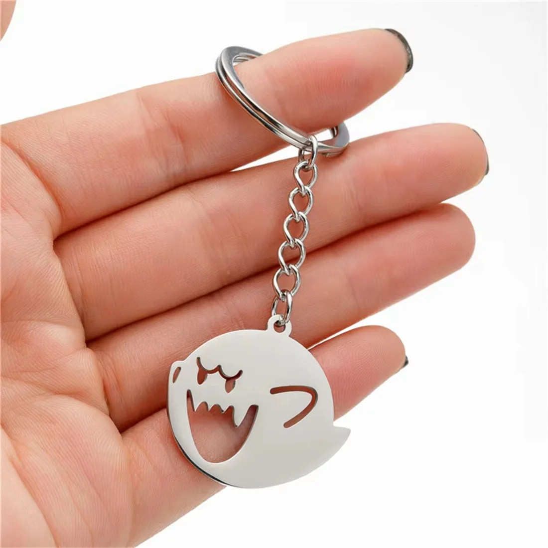 2025 Stainless steel keychain personalized cartoon pattern creative cactus universe stethoscope pattern pendant