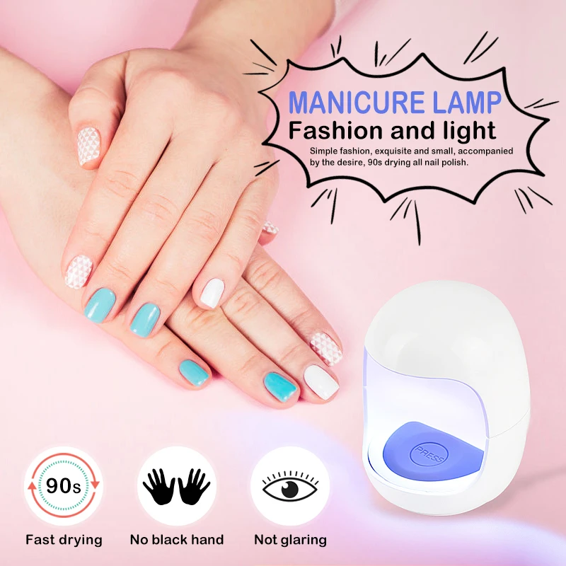 Lampe UV portable pour ongles en forme d'oeuf polisseur de vernis à ongles USB Line Home mini sèche - ongles LED Light séchage rapide 6 / 3W