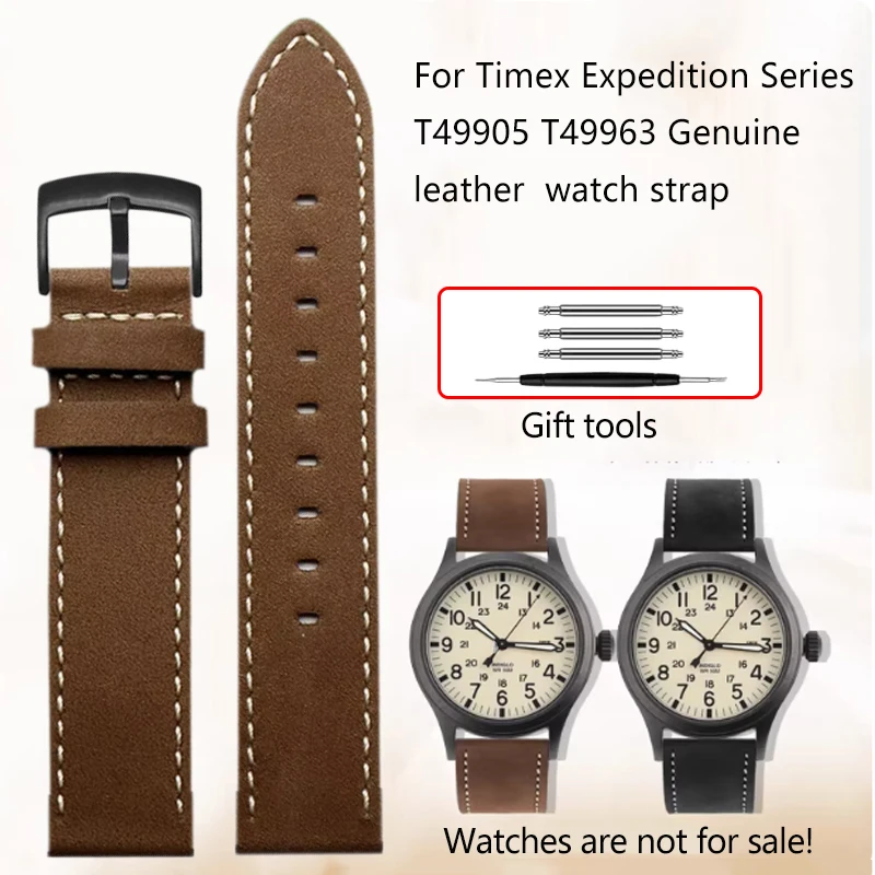 

Ремешок из матовой воловьей кожи 20 мм 22 мм для часов Timex T49905 T49962 T49963, мужской ремешок для часов, мягкий браслет, черный/коричневый ремешок на запястье