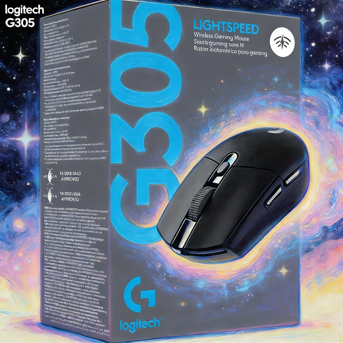 

Беспроводная игровая мышь Logitech G305 с датчиком LIGHTSPEED HERO 12000 DPI, 6 программируемыми кнопками, 250 часами автономной работы, совместимая, 99 г