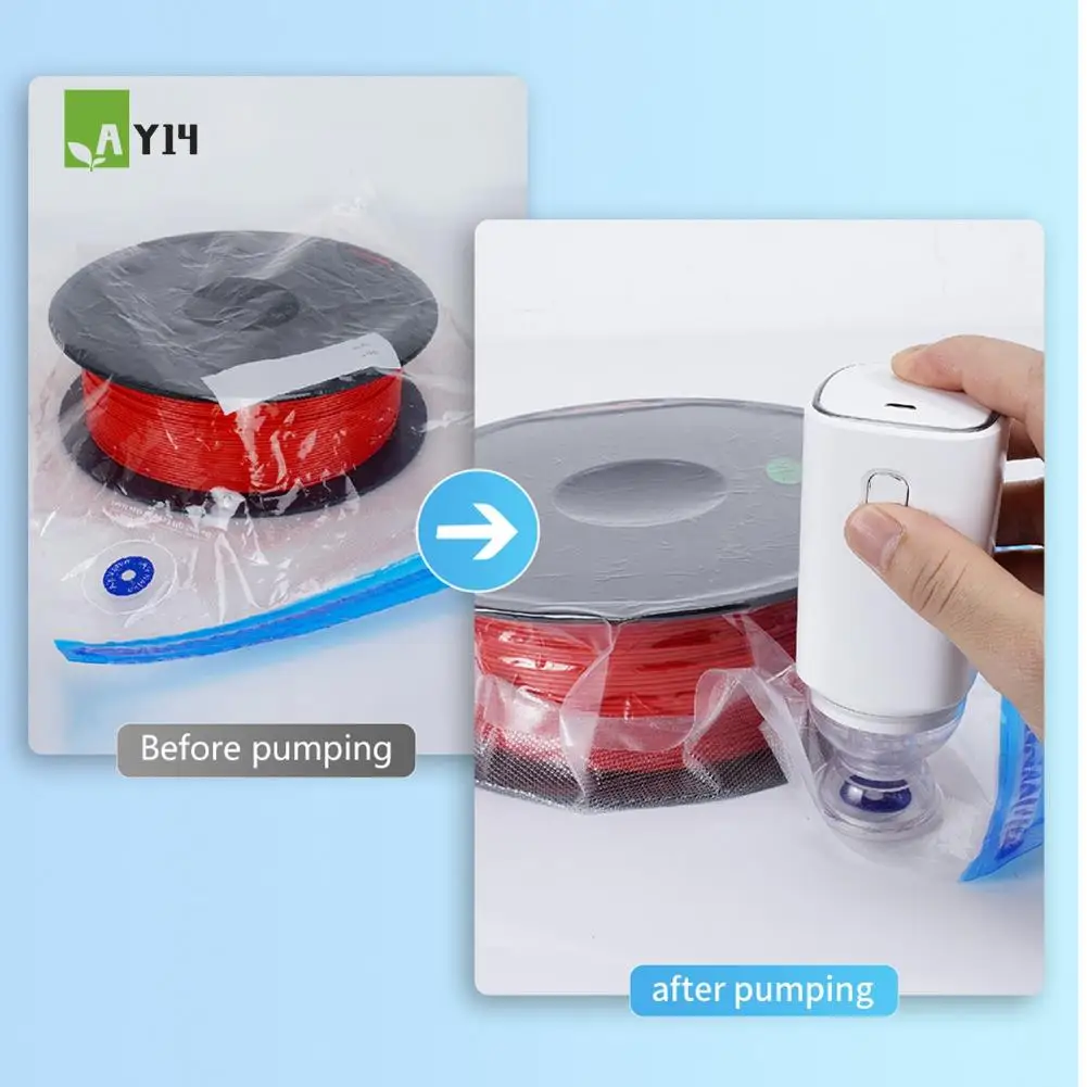 

AY14 -USB Rechargeable Electric Air Pump For 3D Printer PLA Filament Vacuum Bag One-Key Quick Pumping Filament Dry Sealer
