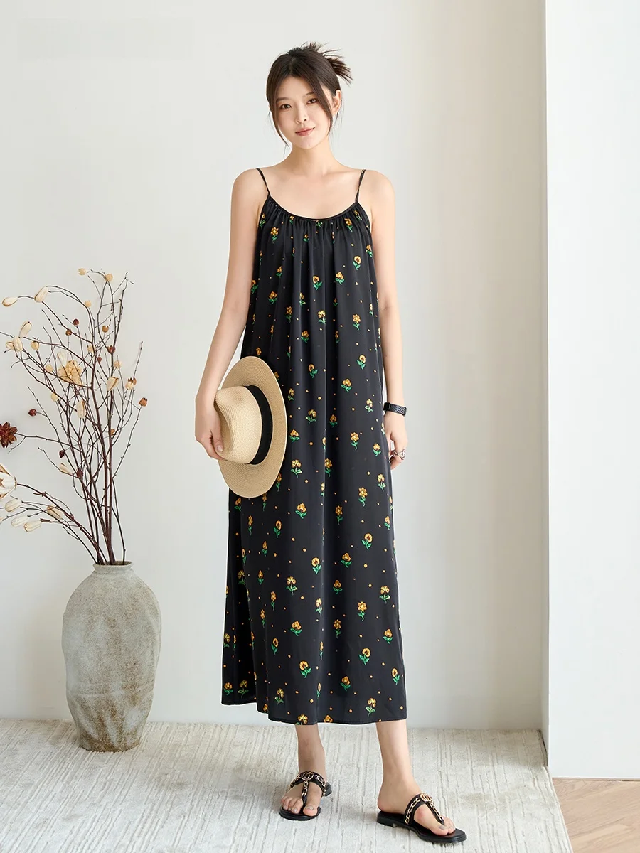 

Spring Summer Floral Print ter Dr Versatile MBNLF Little Daisy 2024SS Women's Clothing Ethnic Stage Costume