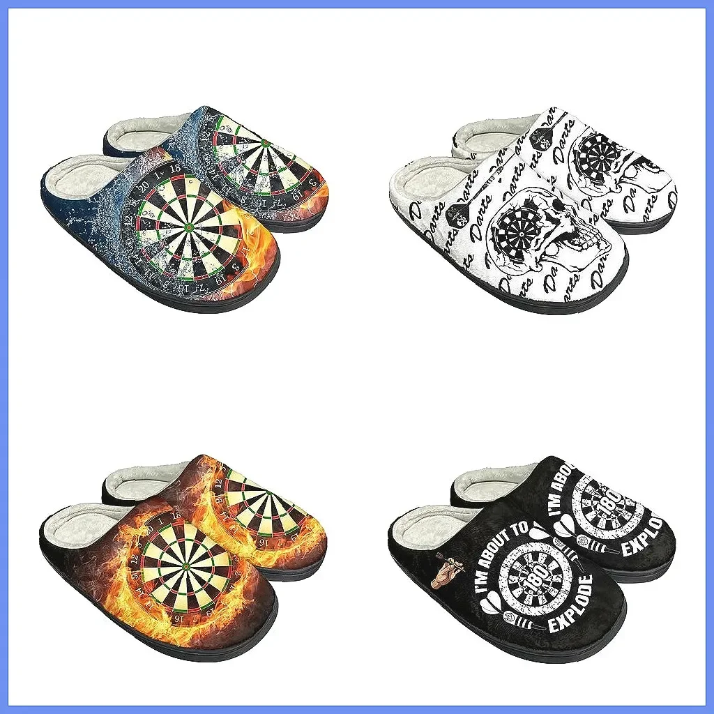 

Custom Funny Darts Player Slippers, Plush Indoor House Shoes for Men & Women, Warm Non-Slip Home Bedroom Gifts
