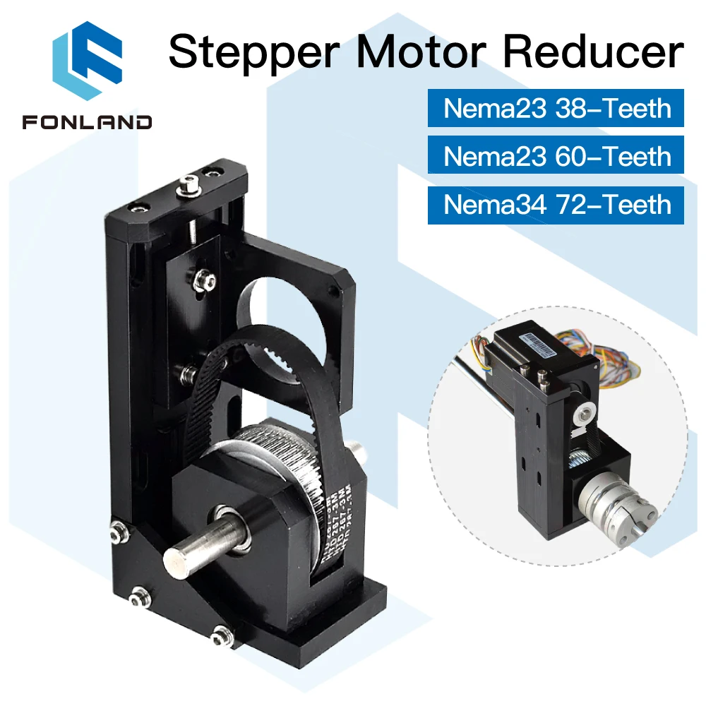 

FONLAND Stepper Motor Reducer Nema23 38-Teeth/ Nema23 60-Teeth/ Nema34 72-Teeth for CO2 Laser Cutting and Engraving Machine