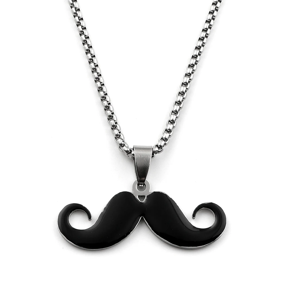 Vintage-Mode-Halskette mit langem Schnurrbart für Damen und Herren, Edelstahl, Hip-Hop-Party, verschiedene Farben, Kettenschmuck, Alltagskleidung, Geschenke – Detail 10