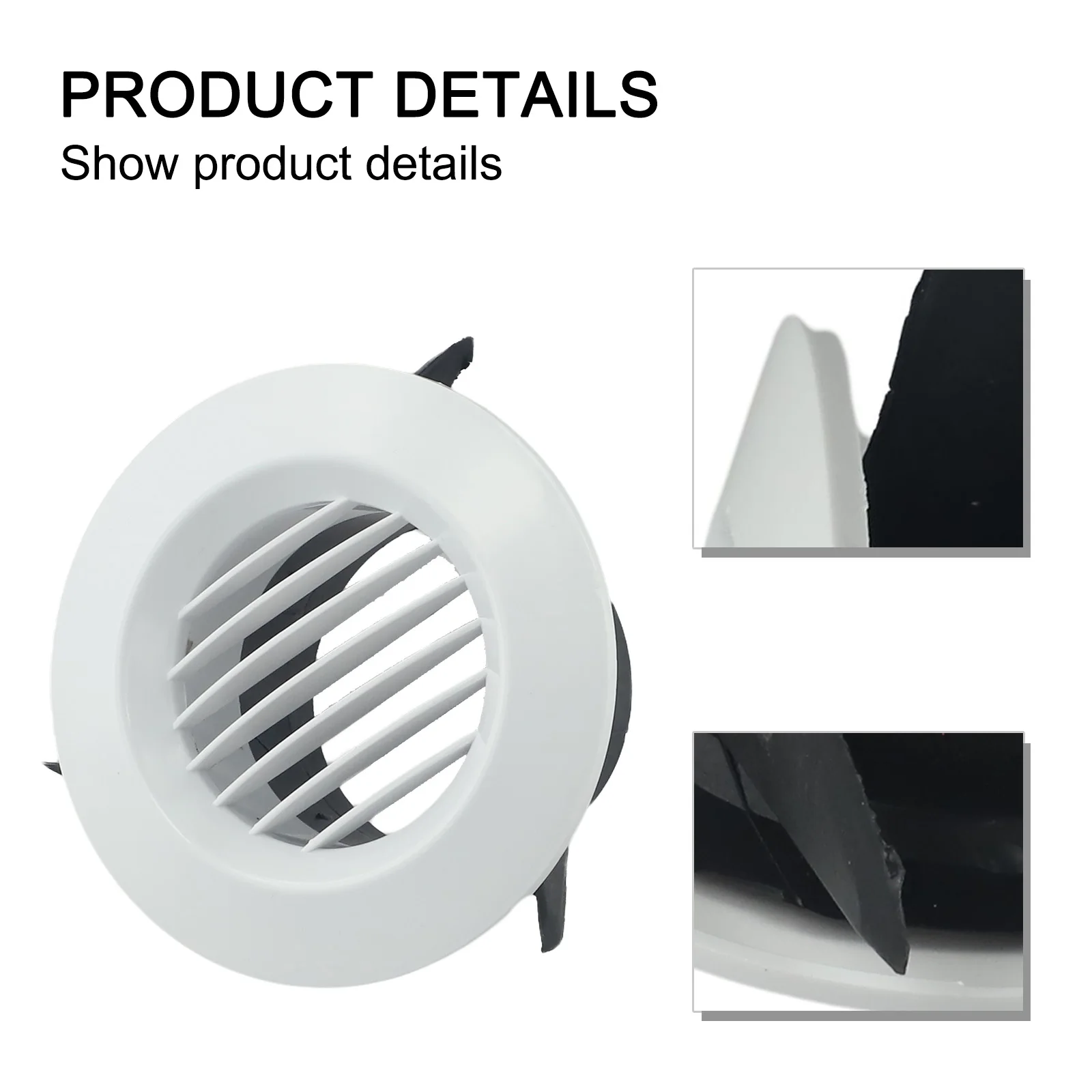 White ABS Round Adjustable Air Vent Grill 75mm-200mm Wall Ceiling Cover For Home Bathroom Office Fresh Air System Vents