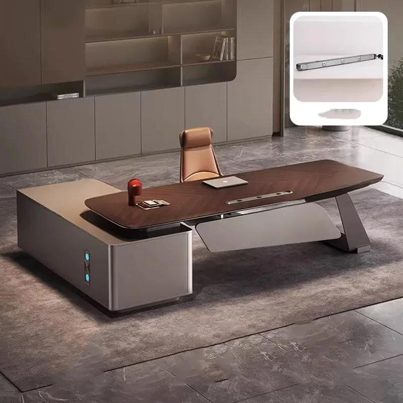 Luxury Modern Office Desk Wooden Standing Executive Computer Decoration Office Desk European Design Tavolo Trendy Furniture