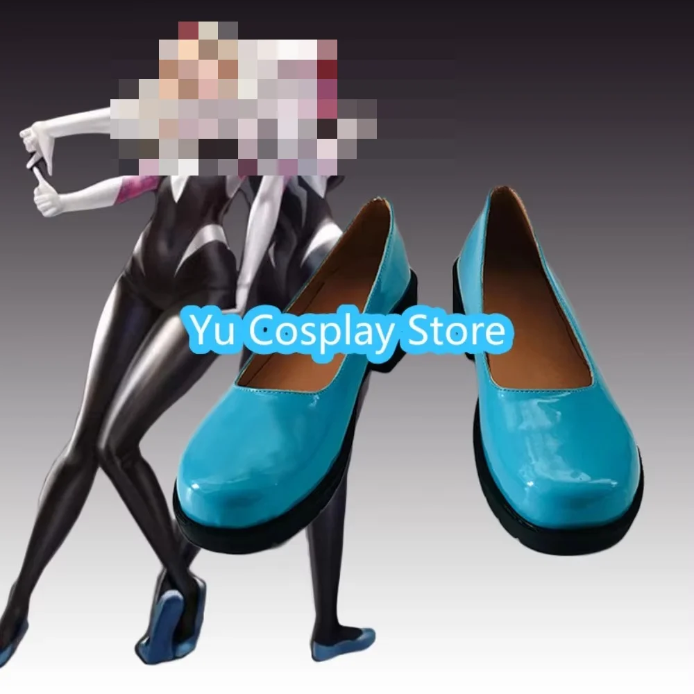 Anime Cosplay Shoes Gwen Stacy Blue Ballet Shoes Women's Anime Halloween Party Boots