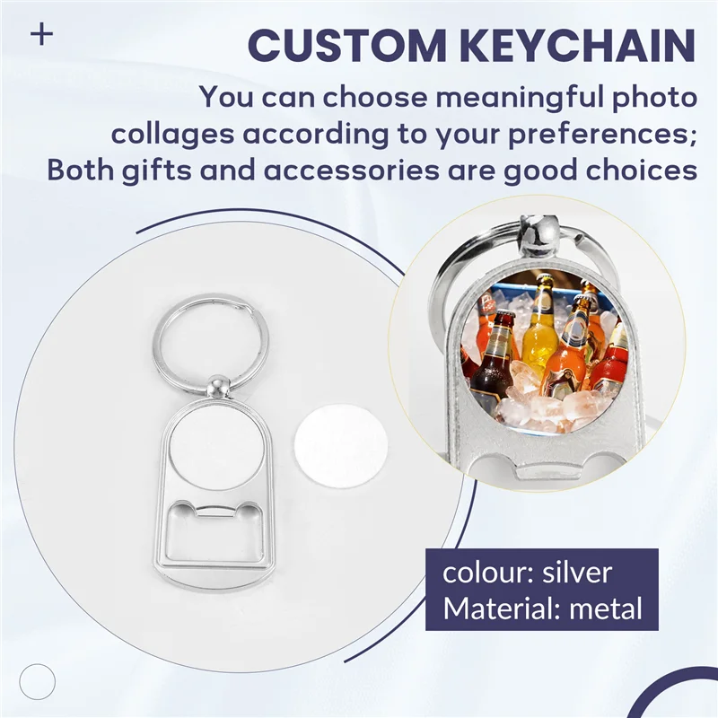 10 Pcs Sublimation Blank Keychain Metal Bottle Opener Blank Key Ring Heat Transfer Rectangular Sublimation Keychainn01r