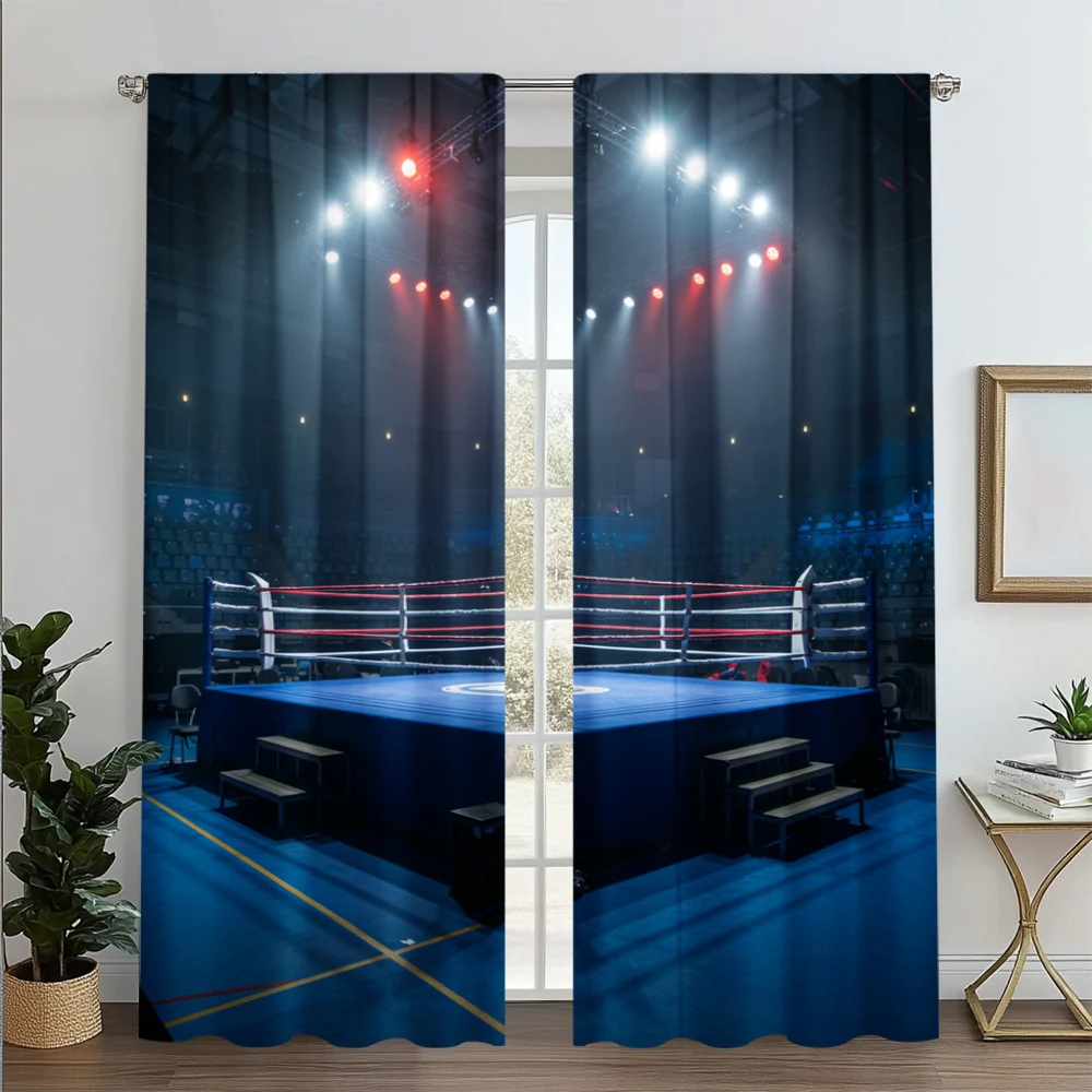 

2pc, Curtain Boxing Ring Arena Stage Durable Polyester,Without Electricity Family Party Decoration Suitable for College