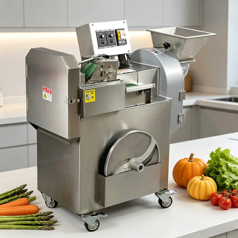 High Power Double Head Commercial Vegetable Slicer Shredder Dicer Segment Cutter For Restaurant Canteen Vegetable Cutter Machine