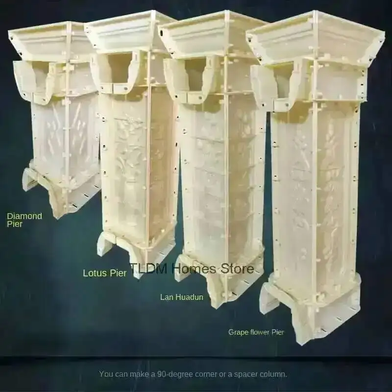 ABS Plastic Cast-in-place Steel Mold Column Roman Cement Railing European Building Formwork Four-way Interval Corner Column Pier