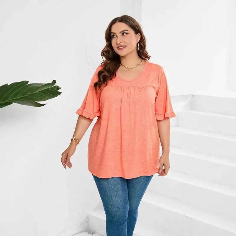 

Летняя женская блузка L4XL больших размеров в уличном стиле, топ с коротким рукавом, женская футболка, модная повседневная одежда, устойчивая к деформации