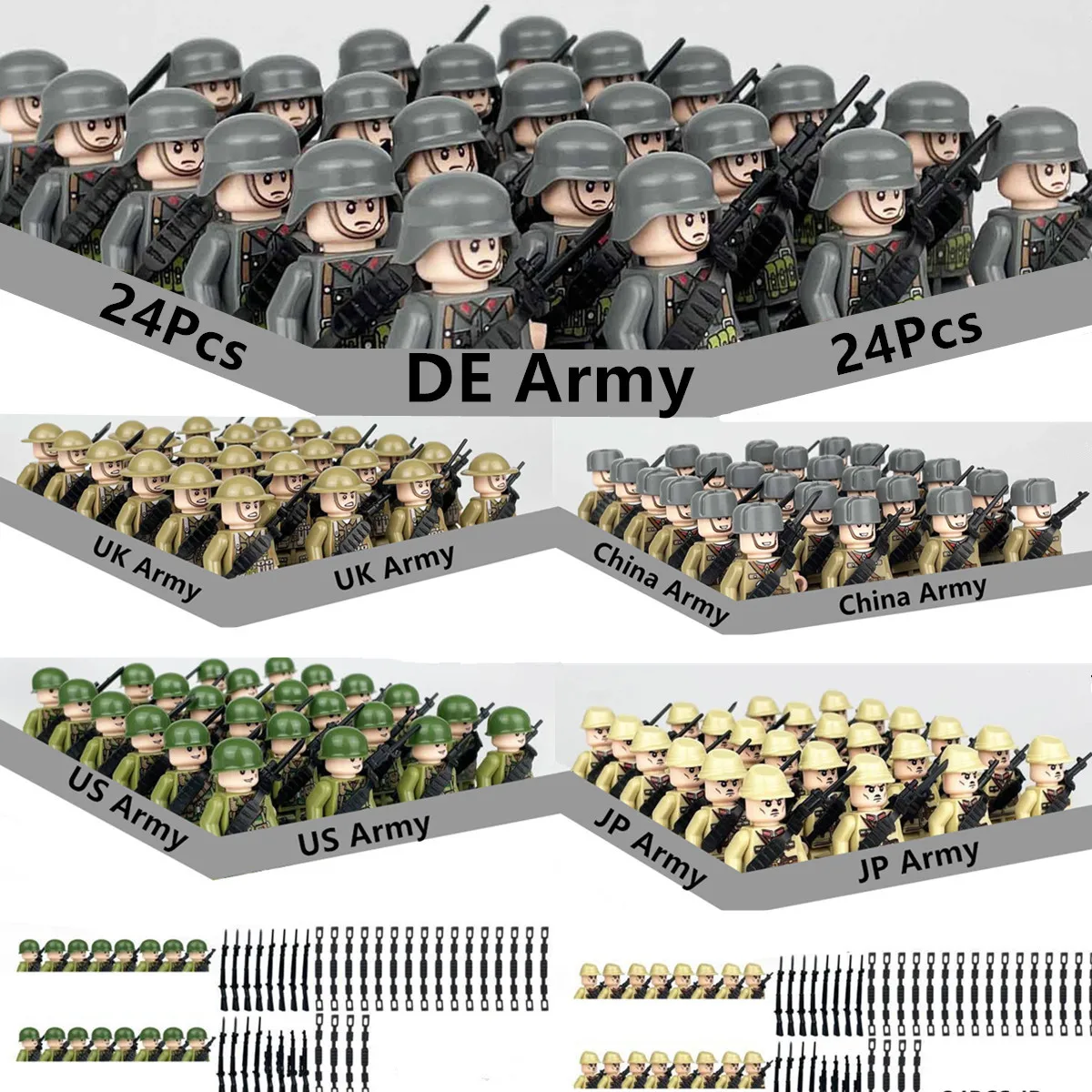 

Hot Toys WW2 Military Figures Building Blocks Nation Army Soldiers Assemble Bricks DIY Educational Toys For Boys Christmas Gifts