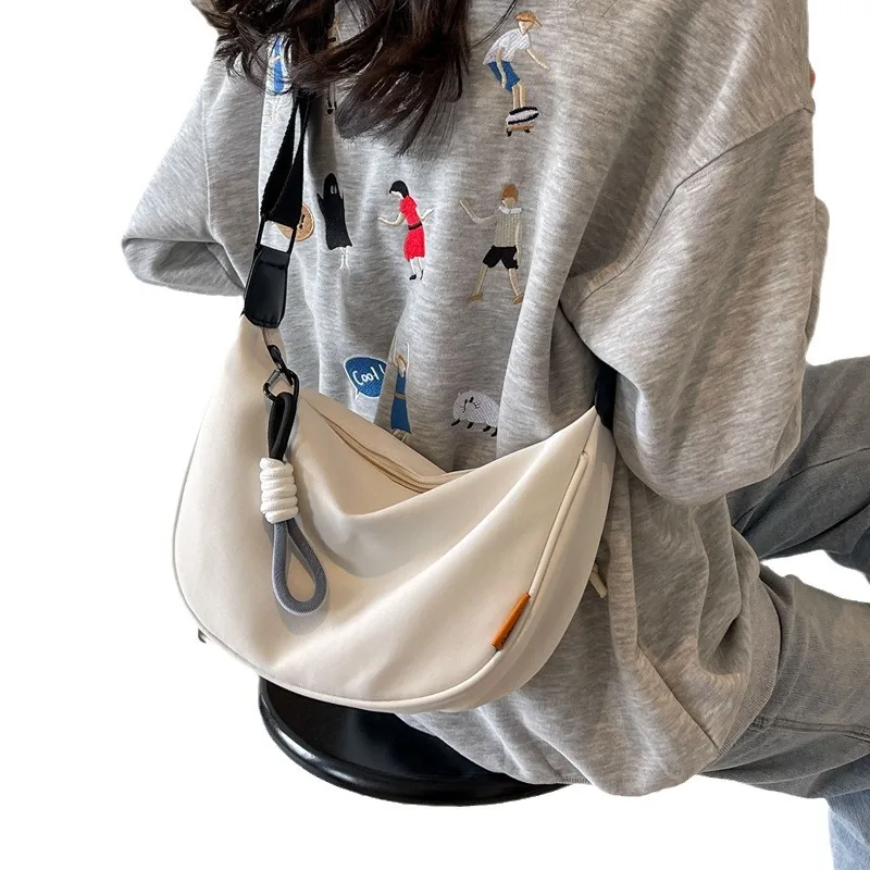 Female Canvas Shoulder Bag Spring Summer Dumpling Trendy Bags Casual Sport Broadband Shoulder Crossbody bags Женская сумка bolsa