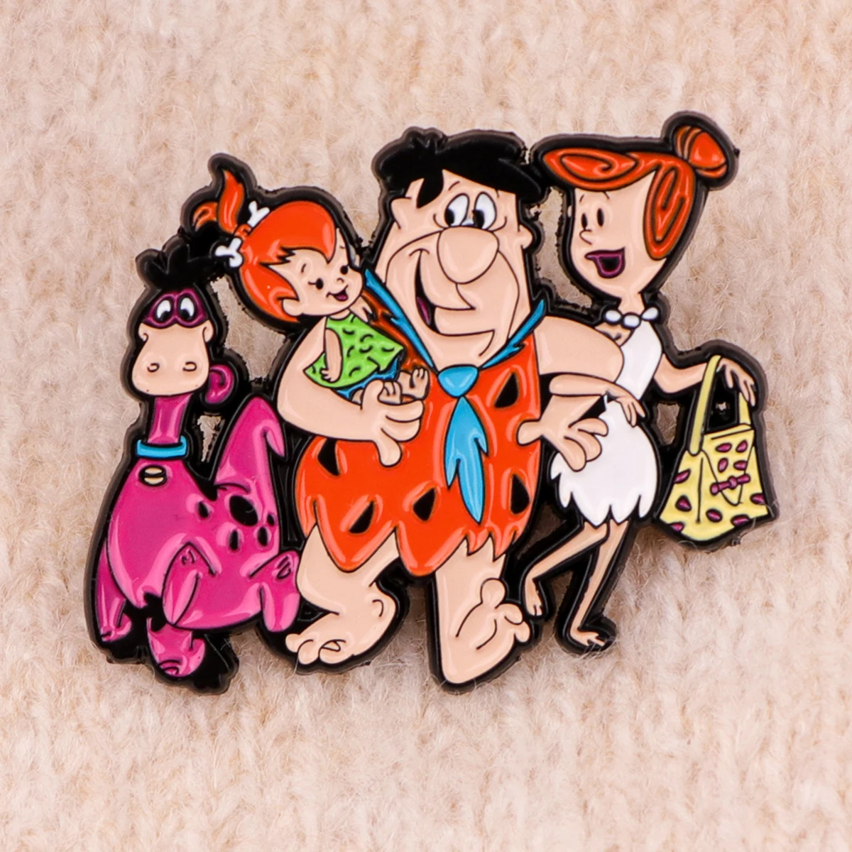 Anime Primitive Family Enamel Pin Cartoon Figures Pin Metal Lapel Brooch for Backpack Clothes Hat Badge Jewelry Accessories Gift