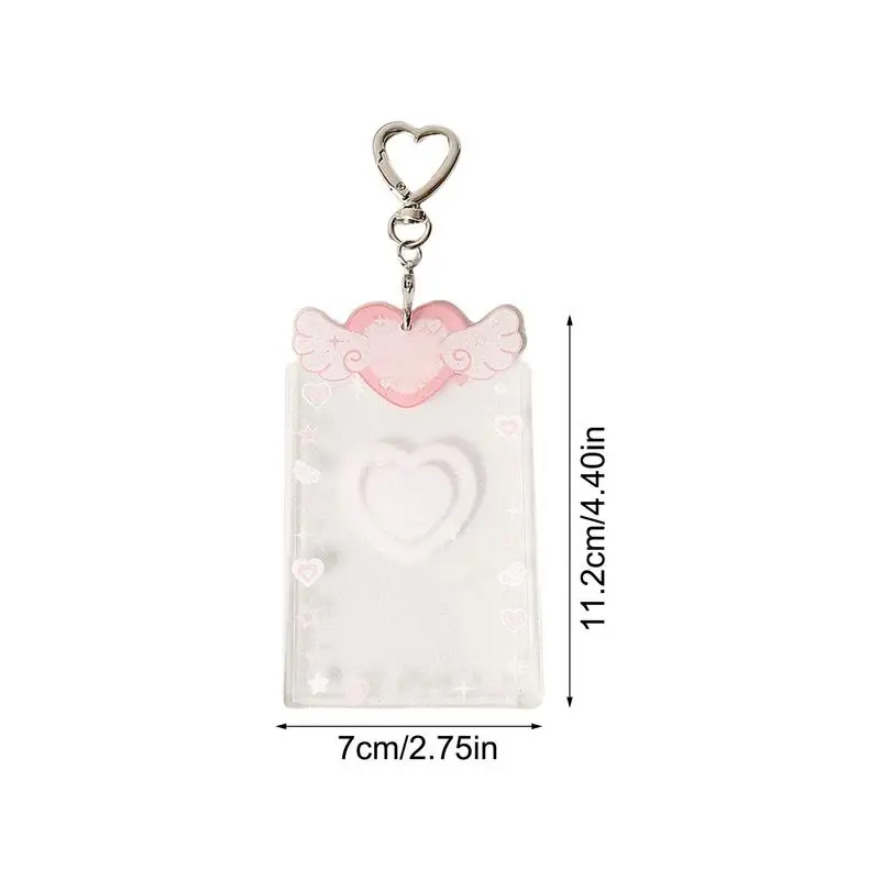 사진 카드 슬리브 Photocard 수호자 키 체인 케이스 소녀를위한 아크릴 귀여운 학생 카드 홀더 십대 성인 어린이 및 팬