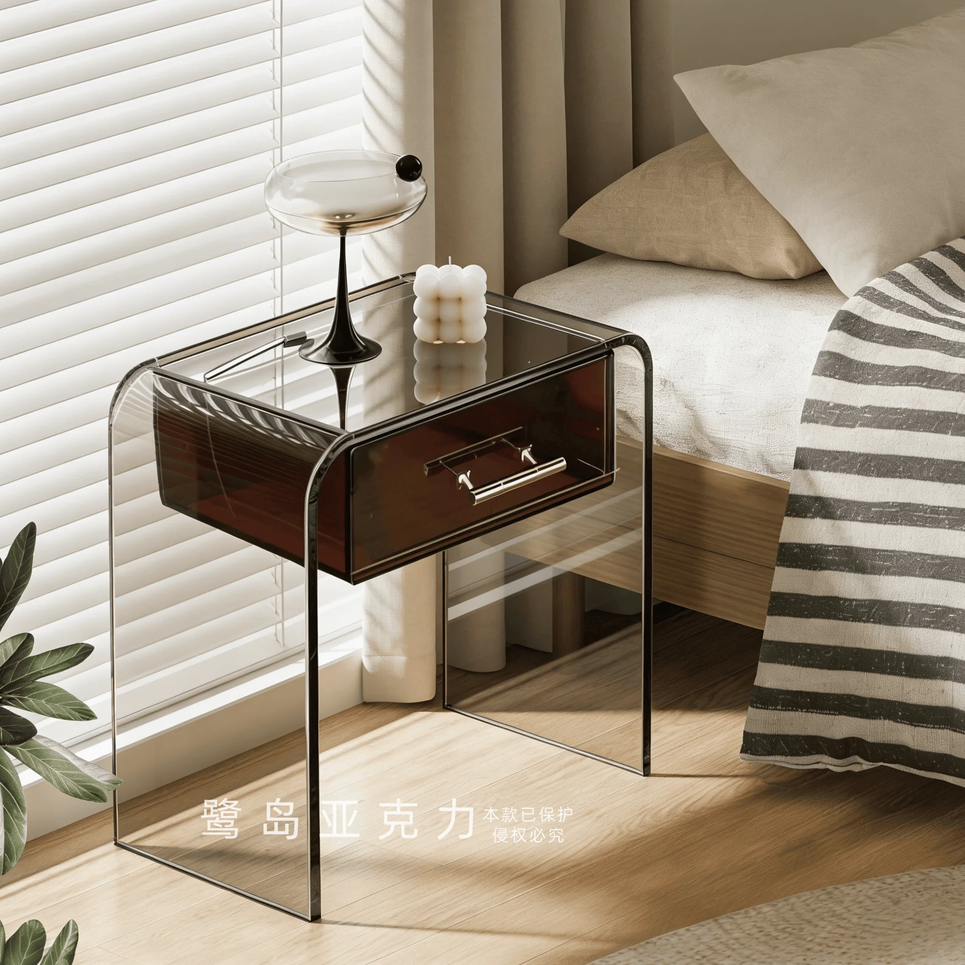 

Light luxury bedside table, household bedroom, minimalist new medium and ancient style, advanced niche design sense, alternative