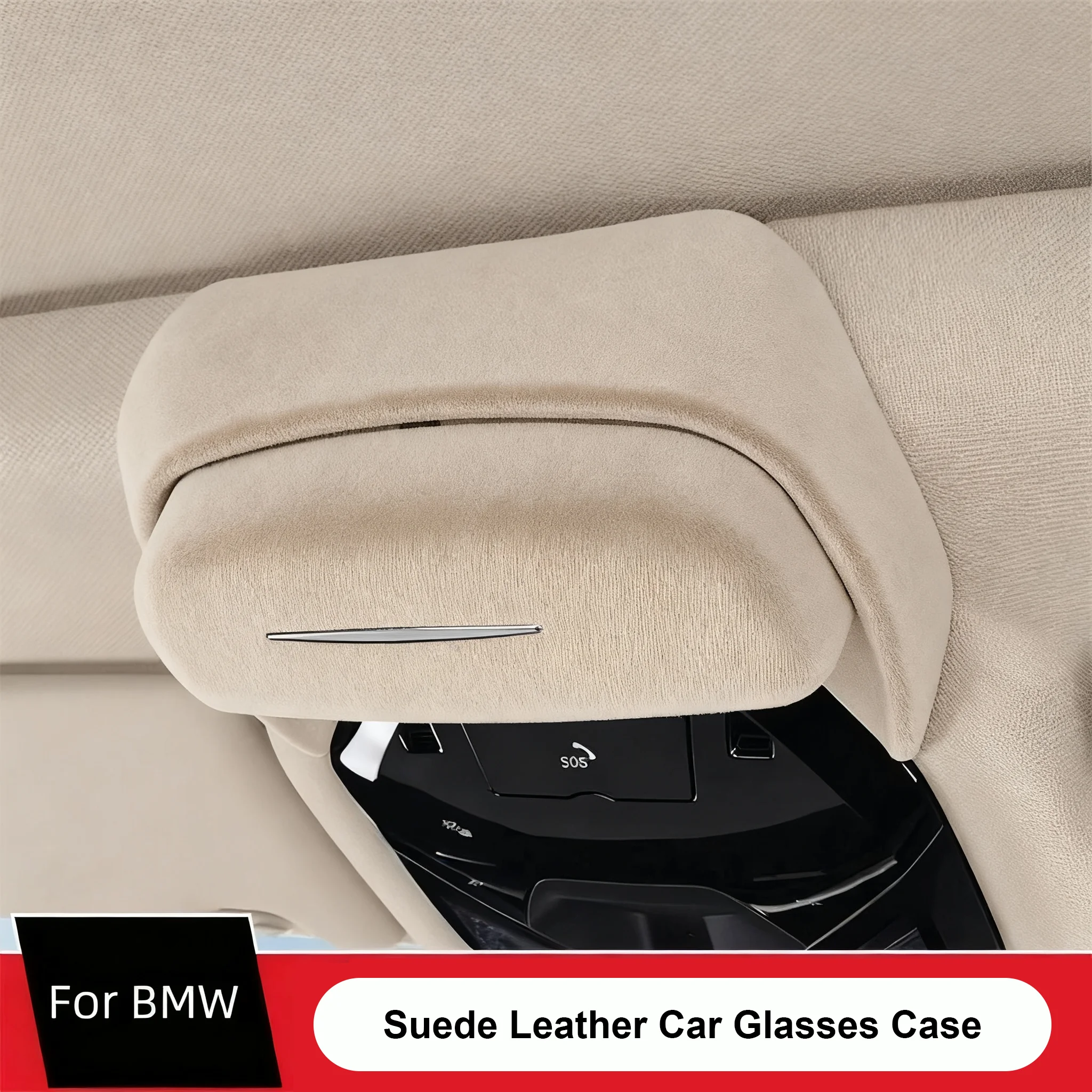 

For BMW 3 5 Series G60 G30 X1 U11 iX3 X3 G01 X4 G02 X5 X6 X7 G05 G06 G07 2018-2025 Car Sunglasses Case Suede Storage Box Holder