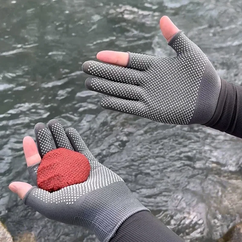10pcs Fishing Gloves - Two-Finger Leakage Cycling Glove, All-Season Outdoor for Hiking & Riding - Machine or Hand Washable