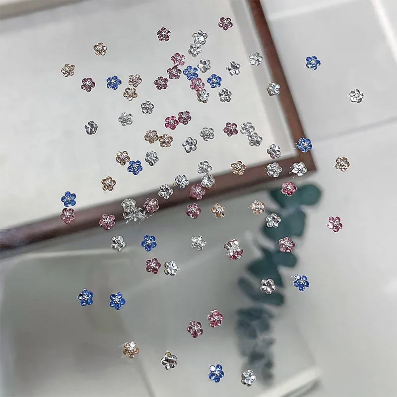 10Pcs Mini 3.5x3.5mm Mini Flower Shaped Alloy Charms For Nails 5 Colors Nail Art Metal Accessories DIY Nail Jewelry - Image 3