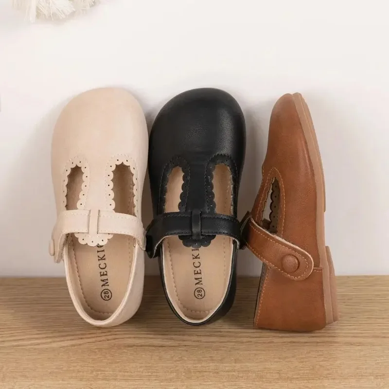 

New Girl Dress Shoes Ballet Flats for Kids Girl Party School Shoes Flower side Princess Shoes for girls Mary Jane