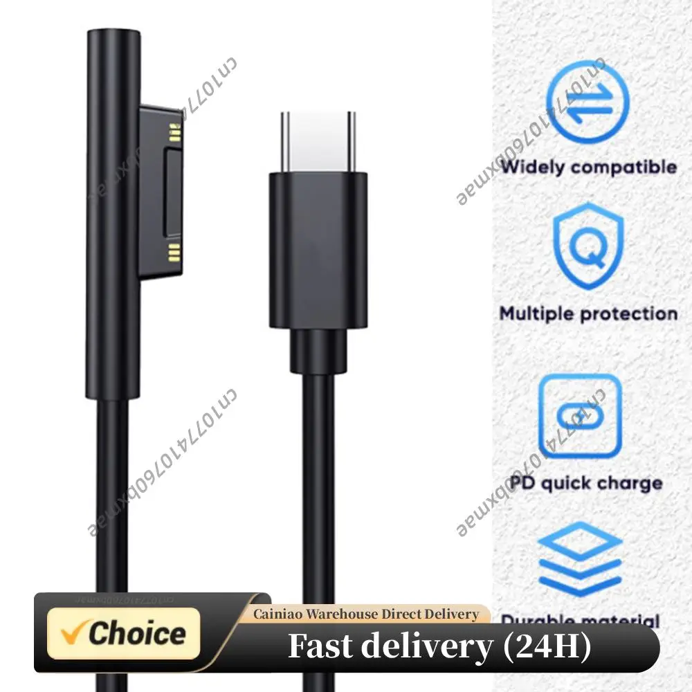 Fast Charging 15V3A USB Type-C Power Supply Cable Adapter for Microsoft Surface Pro 6 5 4 3 PD Tablet Charger Adapter Cable Cord