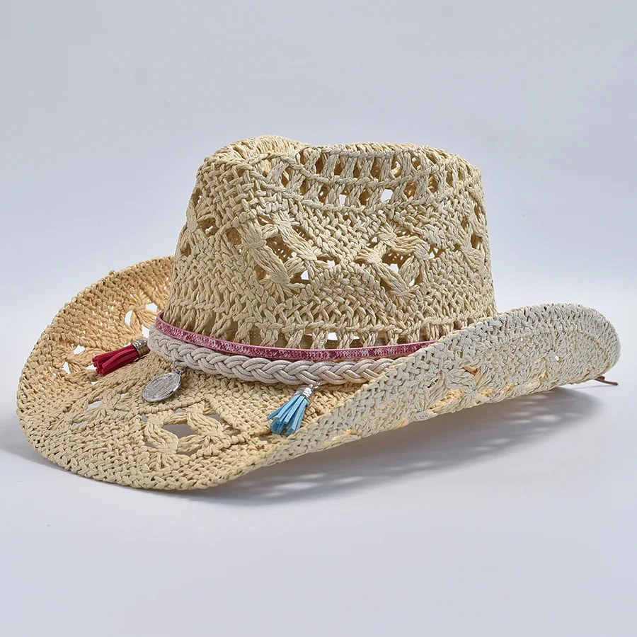 

Spring Summer Hollow Out Straw Hat for Women Outdoor Holiday Beach Sun Hat Chapeu Panama Feminino