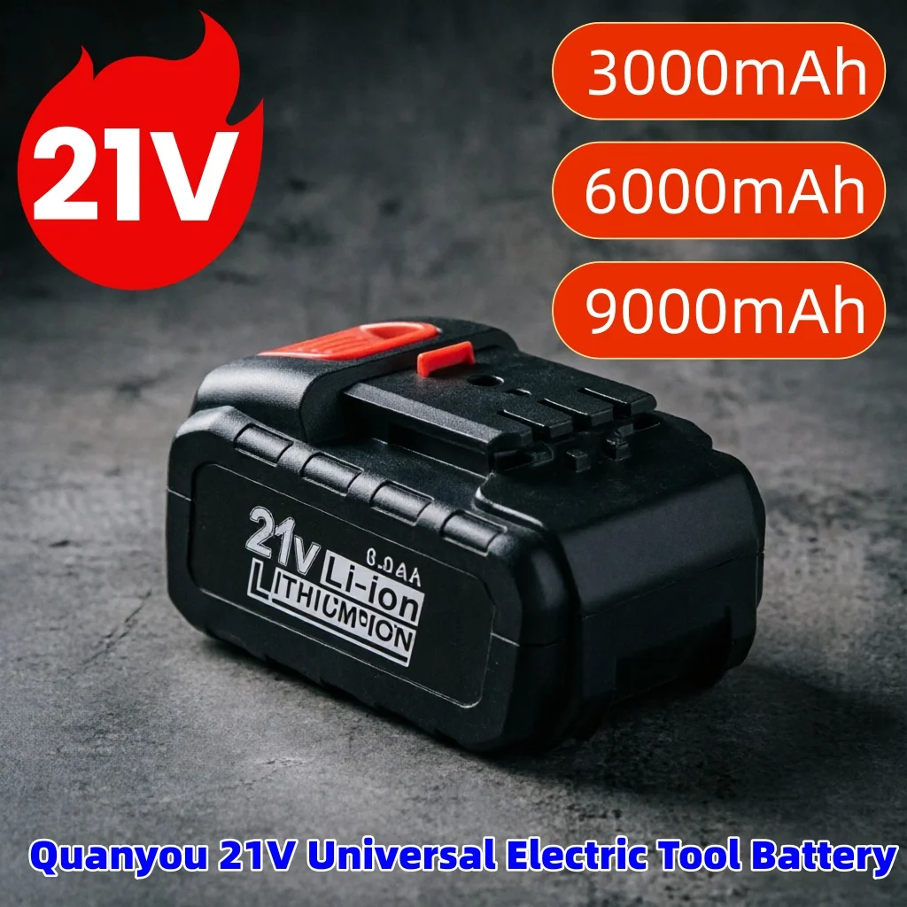

High capaci Specialized 2026 For Quanyou 21V Air Cannon Machine Li-ion Battery Chainsaw Angle Grinder, Electric Wrench Tool