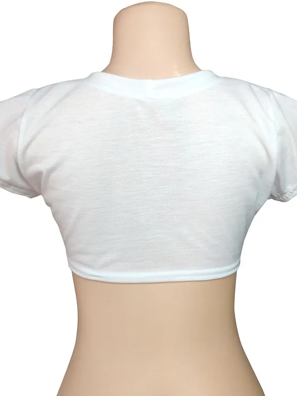 Sexy ort Crop Top Dames Lage Borst f Borst ort T-shirt Leuke Zomer Casual Kleur rond Ne ort Sve Tee