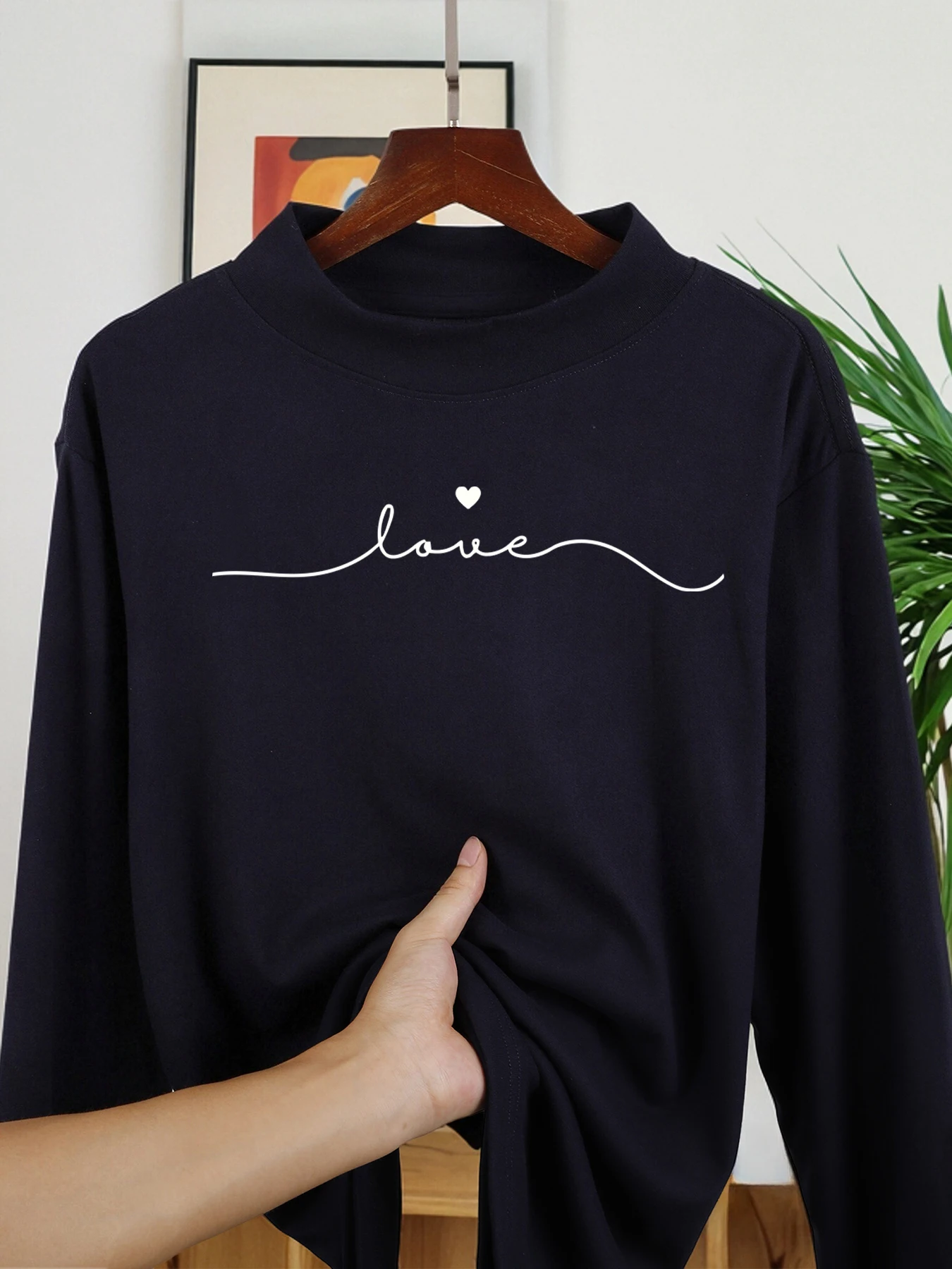 Love Line Einfach bedruckte Herren-Langarmhemden, mittlerer Kragen, passende Kleidung, Samt-Fleece, warme Oberteile, neues bequemes Hemd