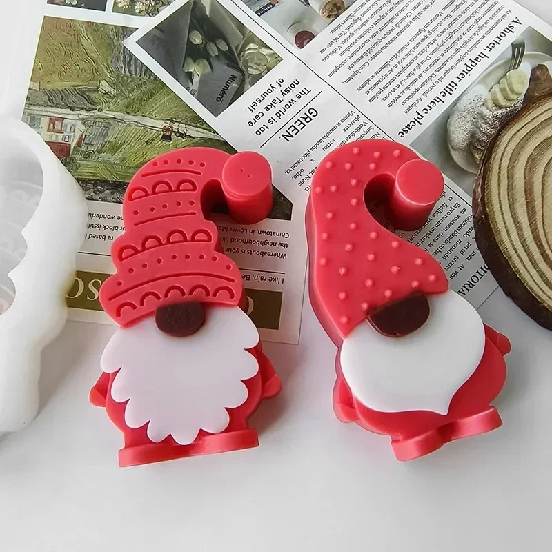 

Christmas Candle Silicone Mold Xmas Cookies Mould Dwarf Crystal Resin Plaster Ornament Molds Handmade Chocolate Candy Molds