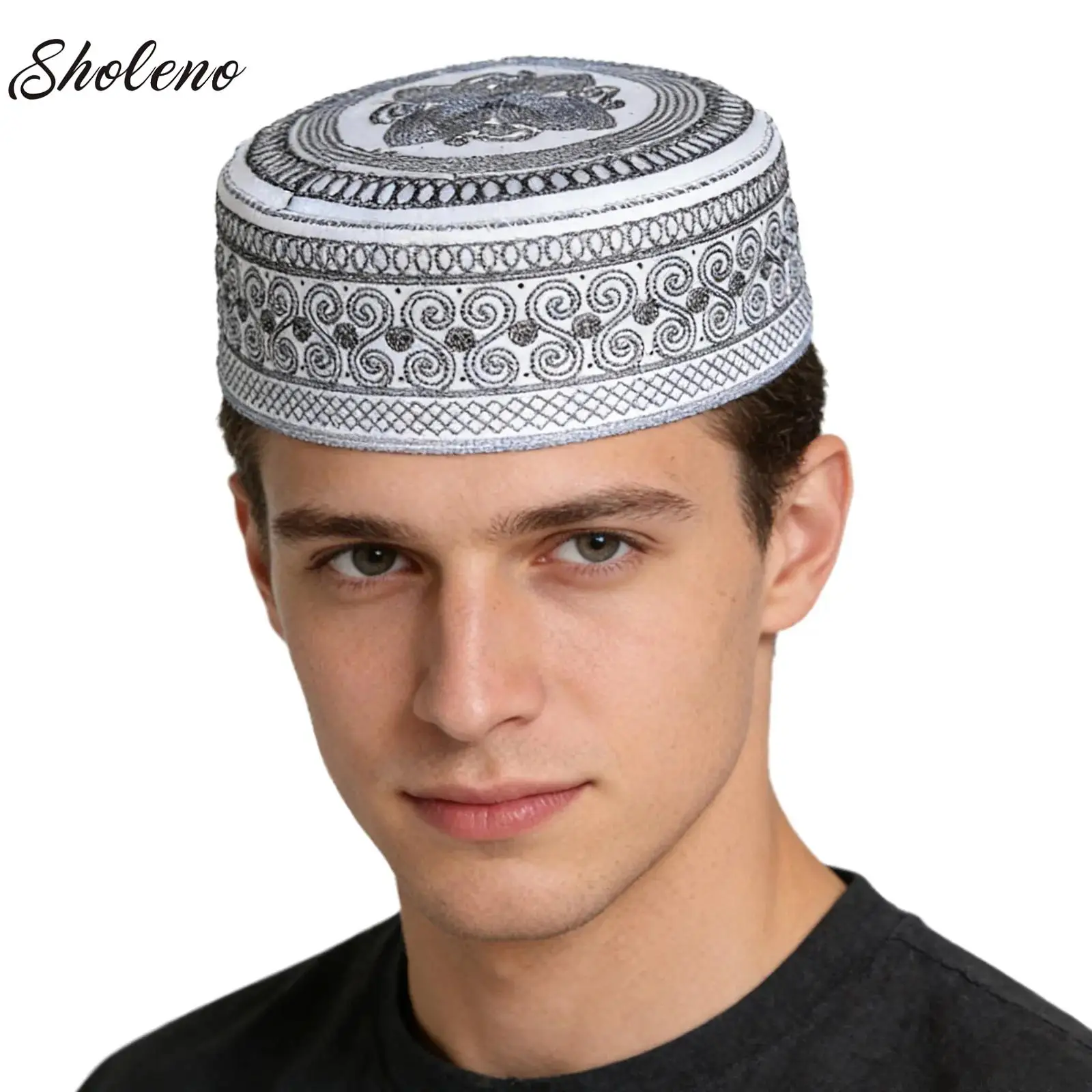 

Men Muslim Yarmulke Fashion Muslim Prayer Hat for Men Spring Autumn Islam Hair Cover Yarmulke Business Party Birthday RIMAIRE
