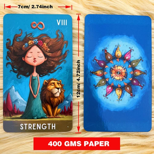 Imagen 2 del producto The Whimsical Path, Juego de cartas de tarot original, 78 cartas con guía, estilo ilustrado, juegos de cartas, juguetes de adivinación, 14+