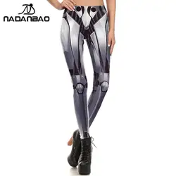 Nadanbao Armor Robot 3D Printing Women's Leggings Women Funny Holiday Party Trousers Female Mid Waist Elastic Tights Long Pants