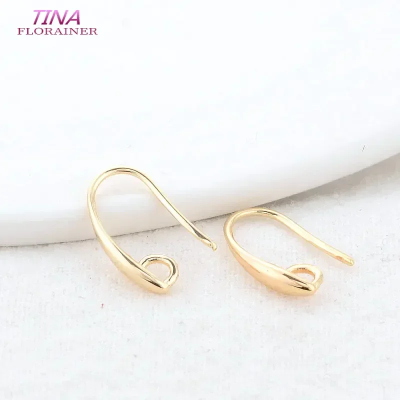 14MM 14K Gold Color Brass Earrings Hooks High Quality Diy Jewelry Findings Accessories