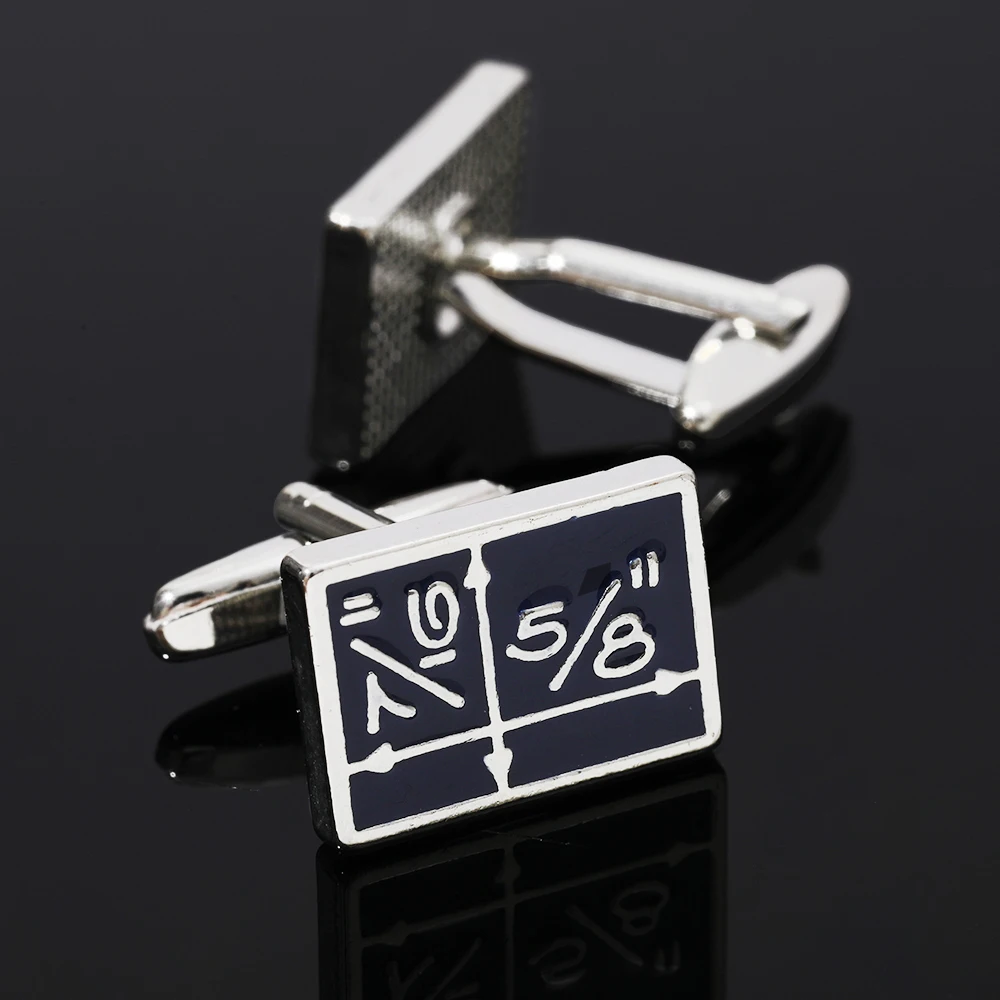 Statement Blue Math Function Coordinates Pattern Mens Cufflinks Oblong Shaped Engineers and Designers Sleeve Button