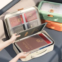 Large Capacity Document Storage Box Waterproof Portable Household Passport Storage Travel Organizer Holder File Folder